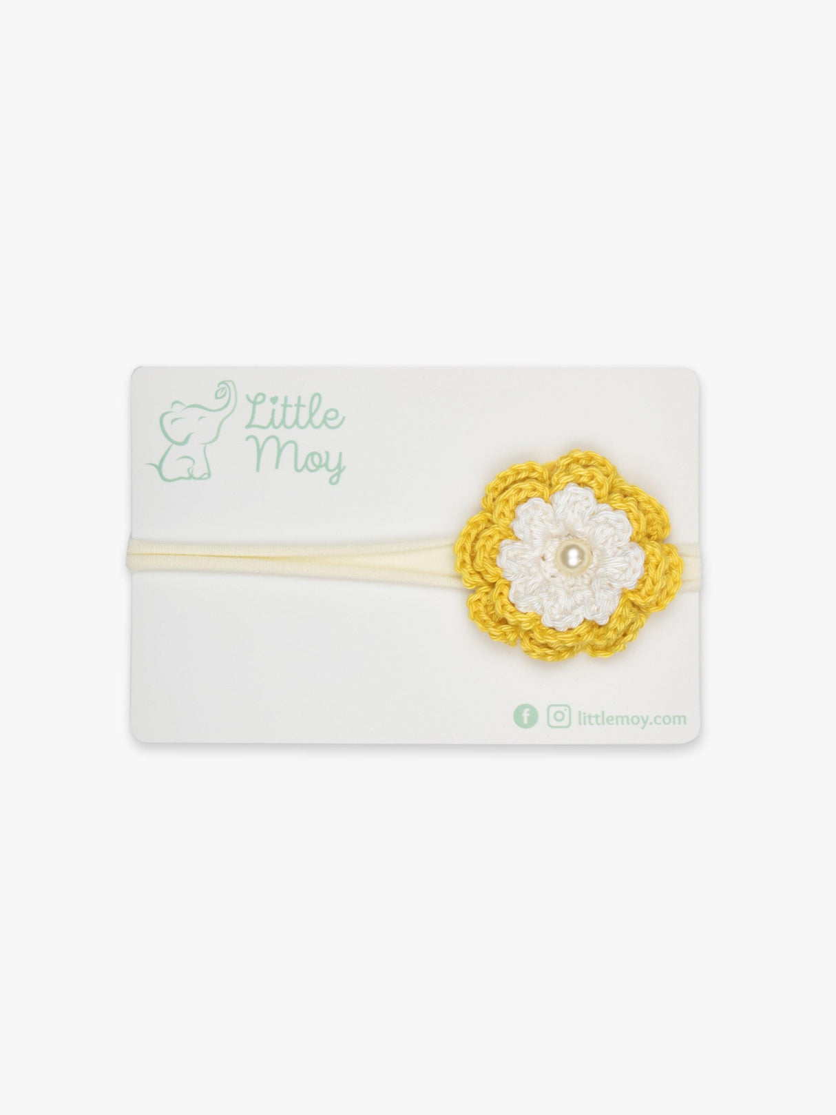 Crochet Flower Headband - Yellow & White by Little Moy - Vysn