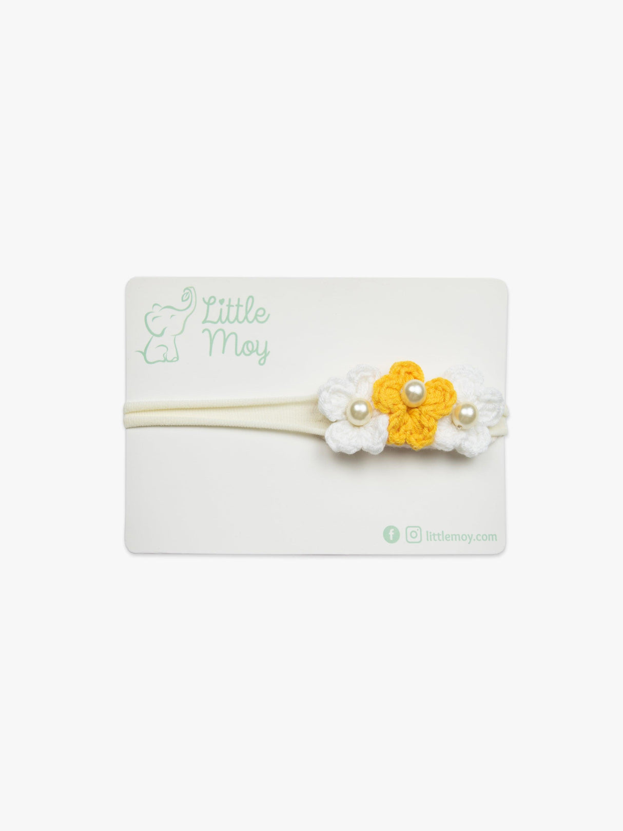 Crochet Flowers Headband - Yellow & White by Little Moy - Vysn