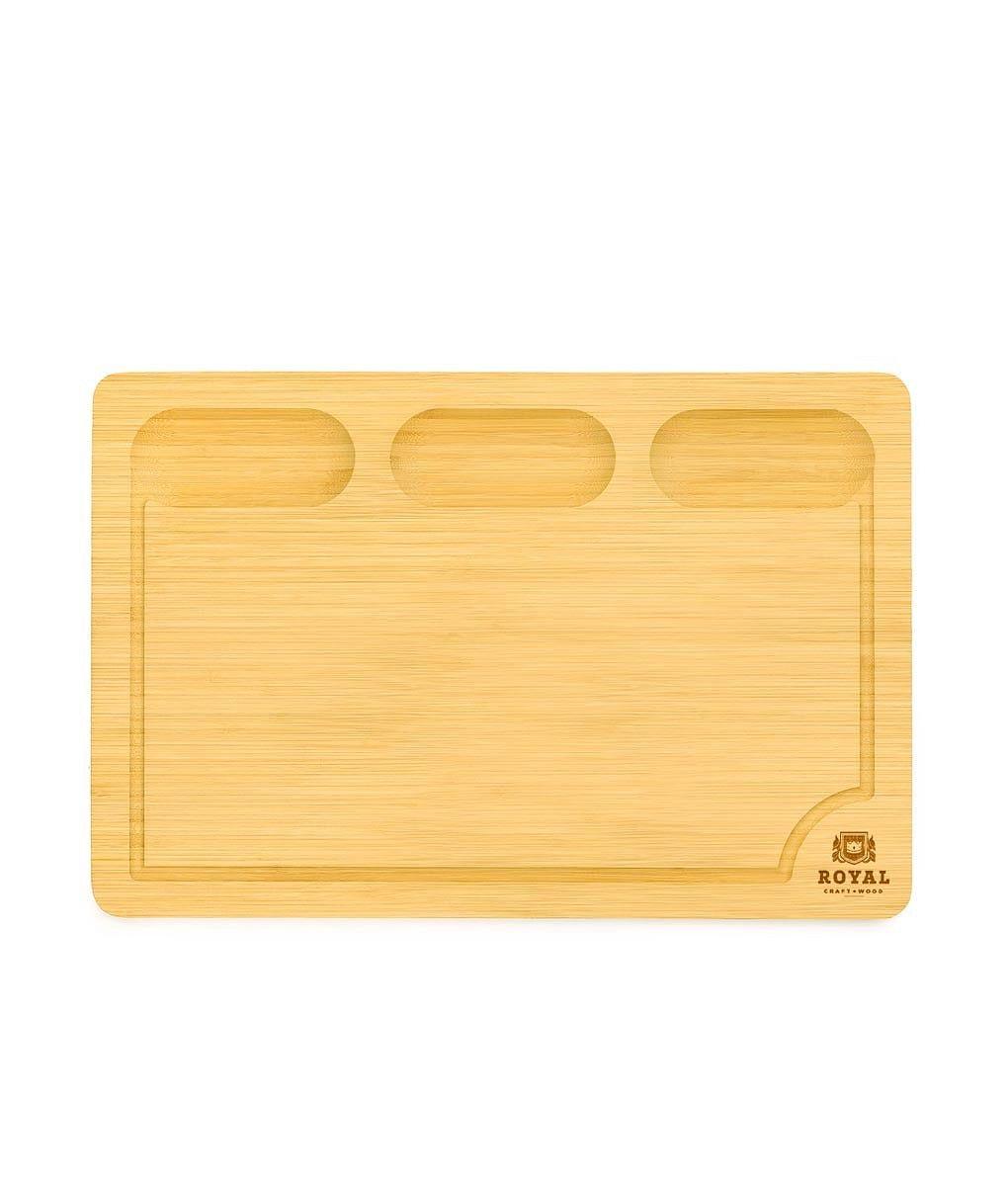 Cutting Board with Compartments 18 x 12" by Royal Craft Wood - Vysn