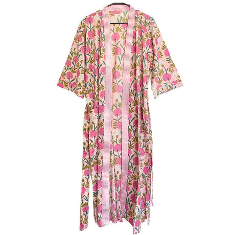 DAHLIA LOUNGE ROBE IN POPPY PINK by POPPY + SAGE - Vysn