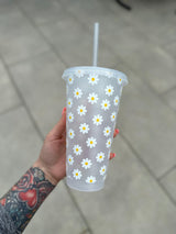 Daisy Tumbler Venti Cold Cup 24oz - With Straw - (Name Can Be Added) by WinsterCreations™ Official Store - Vysn