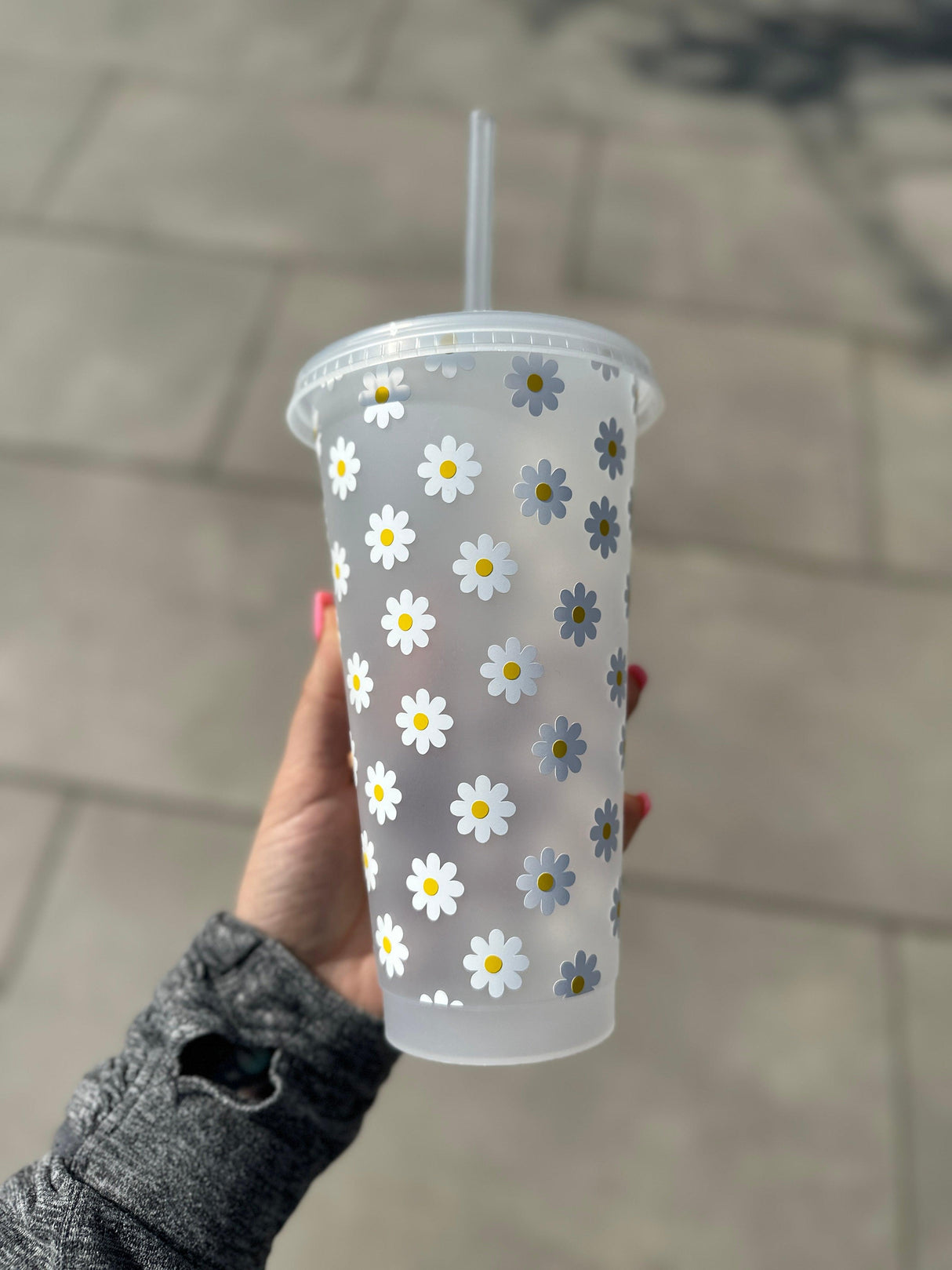 Daisy Tumbler Venti Cold Cup 24oz - With Straw - (Name Can Be Added) by WinsterCreations™ Official Store - Vysn