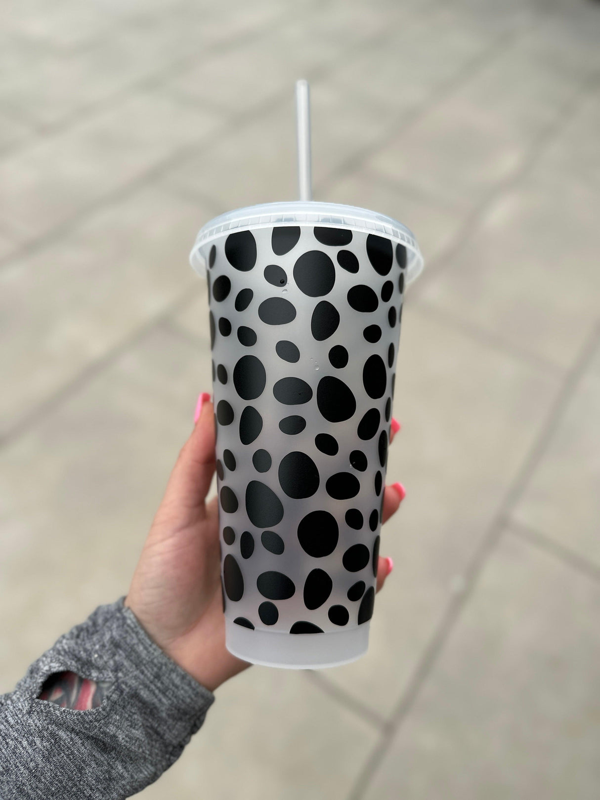 Dalmatian Print Tumbler Venti Cold Cup 24oz - With Straw by WinsterCreations™ Official Store - Vysn