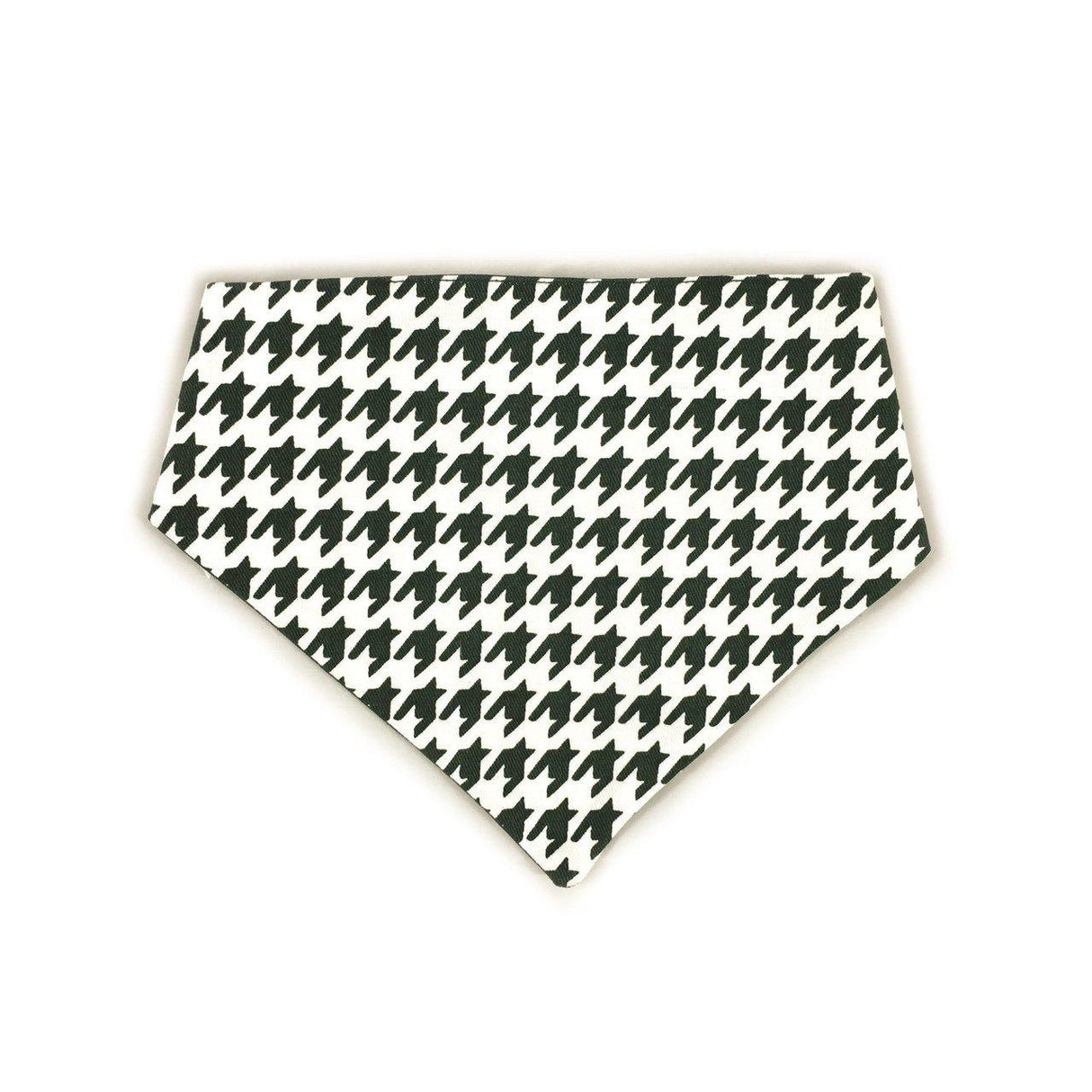 Dark Green Houndstooth Reversible Dog Bandana by Uptown Pups - Vysn