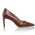 Deborah 2.0 Brown Croco by Joan Oloff Shoes - Vysn