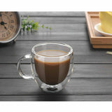 Double Wall Insulated 80ml/2.7oz Espresso Coffee Glasses Mugs Cups With Handle by Plugsus Home Furniture - Vysn