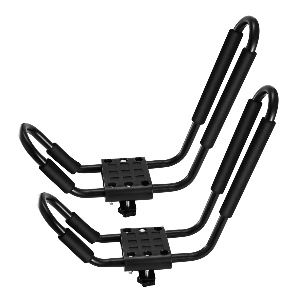 Title: 1 Pair Universal J-Bar Kayak Carrier 220LBS Load Heavy Duty Canoe Car Top Mount Carrier Roof Rack w/ 2Pcs Tie Down Straps - Black