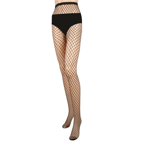 Women Fishnet Tights Sexy High Waist Fishnet Pantyhose Stretchy Mesh Hollow Out Tights Stockings w/ Small Medium Large Hole Choices - Medium