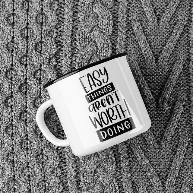 Easy Things Arent Worth Doing Inspirational Mug by WinsterCreations™ Official Store - Vysn