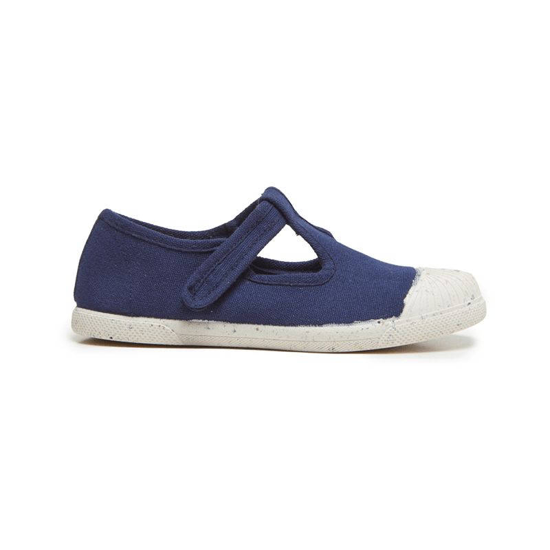 ECO-friendly T-band Sneakers in Navy by childrenchic - Vysn