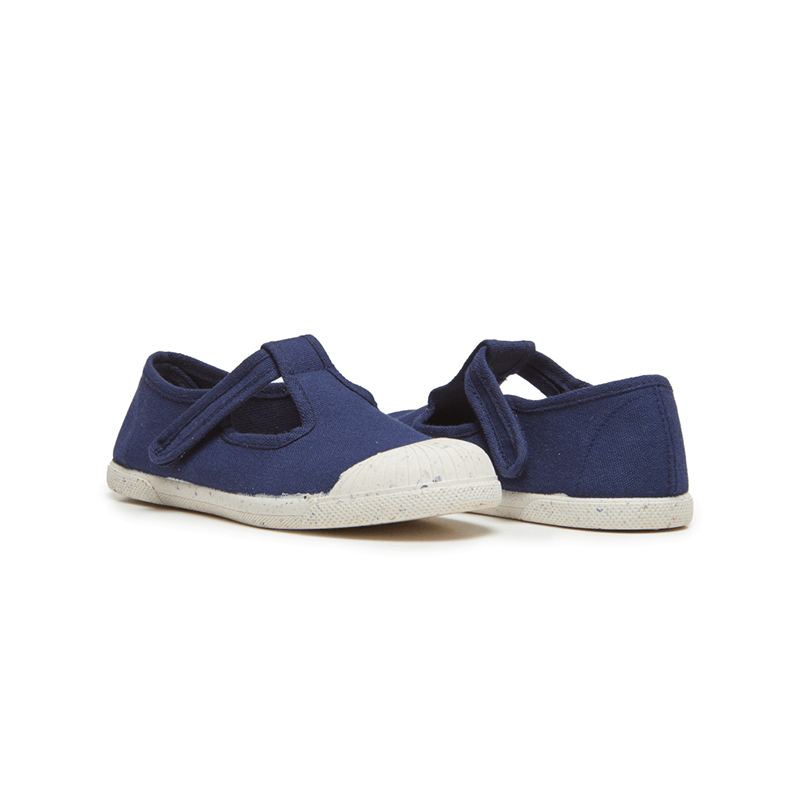 ECO-friendly T-band Sneakers in Navy by childrenchic - Vysn