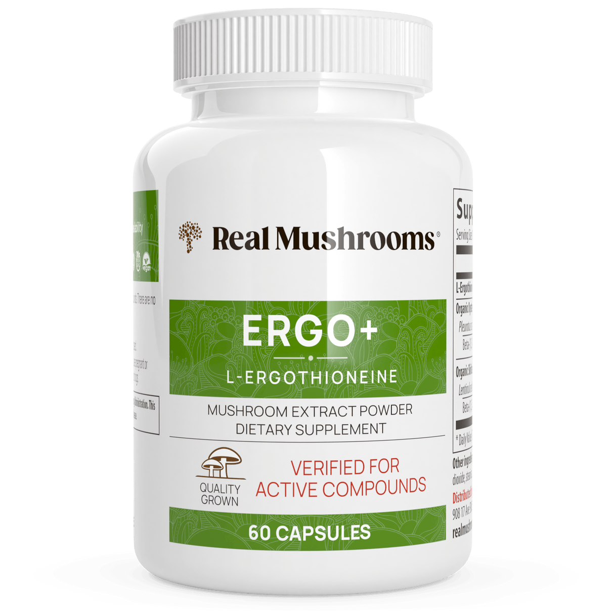 Ergo+ Ergothioneine Supplement by Real Mushrooms - Vysn