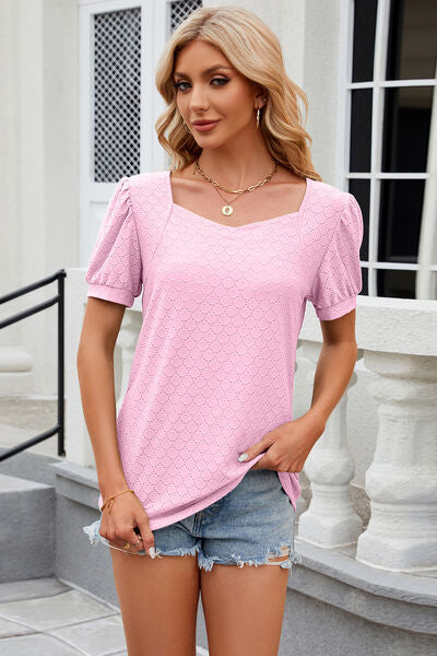 Eyelet Short Sleeve T-Shirt