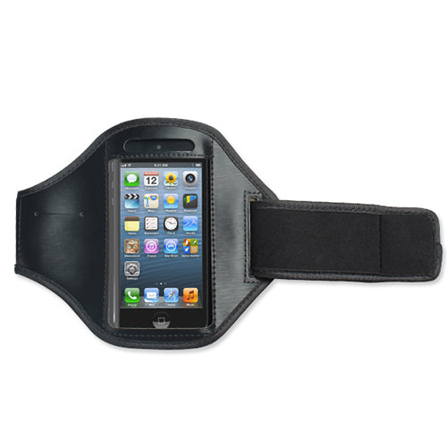 Phone Armband Case Adjustable Sweat-Resistant Armband Phone Holder Fit for iPhone5 Or Cellphones Under 4in For Running Jogging Riding Hiking Gym - Black