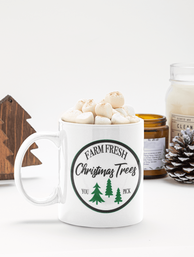 Farm Fresh Christmas Trees You Pick Christmas Ceramic Mug by WinsterCreations™ Official Store - Vysn