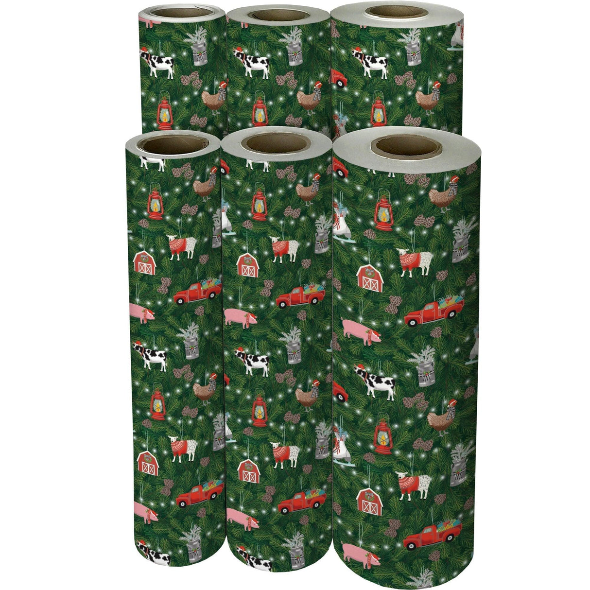 Farm Ornaments Christmas Gift Wrap by Present Paper - Vysn