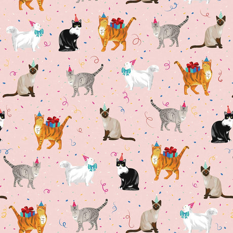 Festive Cats Birthday Gift Wrap by Present Paper - Vysn