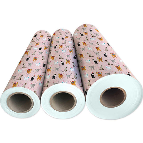 Festive Cats Birthday Gift Wrap by Present Paper - Vysn