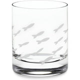 Fish Old Fashion Drinking Glasses, Fish Glasses For White and Red Wine, Water or Whiskey, by The Wine Savant, Each Glass Is Individually Sand Etched - Fish Wine Glasses by The Wine Savant - Vysn