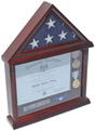 Flag Display Case Shadow Box for a Small 3'X5' Home/Flown Flag, Mahogany Finish by The Military Gift Store - Vysn