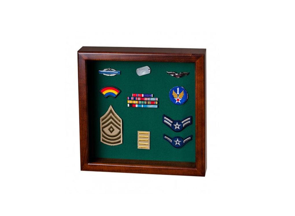 Flag Display Case showcases both the flag and military awards,(Red Felt) by The Military Gift Store - Vysn