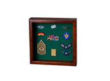 Flag Display Case showcases both the flag and military awards,(Red Felt) by The Military Gift Store - Vysn