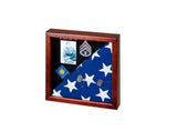 Flag Display Case showcases both the flag and military awards,(Red Felt) by The Military Gift Store - Vysn