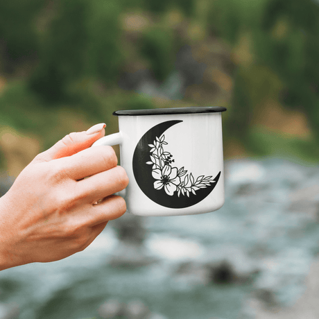 Floral Moon 2 Boho Mug by WinsterCreations™ Official Store - Vysn