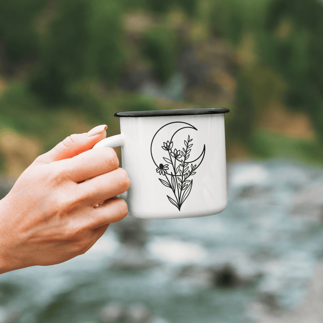 Floral Moon 3 Boho Mug by WinsterCreations™ Official Store - Vysn