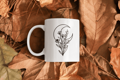 Floral Moon 3 Boho Mug by WinsterCreations™ Official Store - Vysn