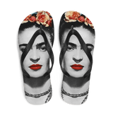 Frida Kahlo With Flowers Poster Artwork Flip-Flops by Art-O-Rama Shop - Vysn