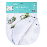 Gift Set: Alabama Baby Muslin Swaddle Blanket and Burp Cloth/Bib Combo by Little Hometown - Vysn