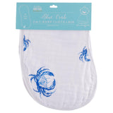 Gift Set: Blue Crab Baby Muslin Swaddle Blanket and Burp Cloth/Bib Combo by Little Hometown - Vysn