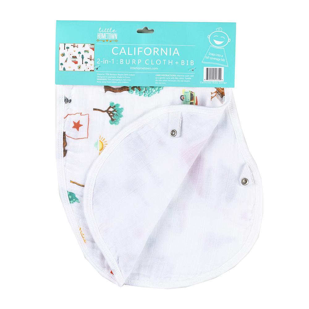 Gift Set: California Baby Muslin Swaddle Blanket and Burp Cloth/Bib Combo by Little Hometown - Vysn