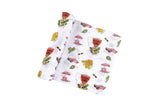 Gift Set: California Girl Muslin Swaddle Blanket and Burp Cloth/Bib Combo by Little Hometown - Vysn