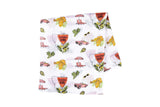 Gift Set: California Girl Muslin Swaddle Blanket and Burp Cloth/Bib Combo by Little Hometown - Vysn