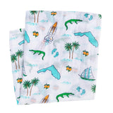 Gift Set: Florida Baby Muslin Swaddle Blanket and Burp Cloth/Bib Combo by Little Hometown - Vysn