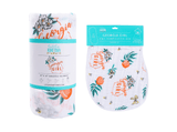 Gift Set: Georgia Girl Muslin Swaddle Blanket and Burp Cloth/Bib Combo by Little Hometown - Vysn