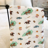 Gift Set: Kentucky Baby Muslin Swaddle Blanket and Burp Cloth/Bib Combo by Little Hometown - Vysn