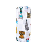 Gift Set: Philadelphia Baby Muslin Swaddle Blanket and Burp Cloth/Bib Combo by Little Hometown - Vysn