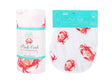 Gift Set: Pink Crab Baby Muslin Swaddle Blanket and Burp Cloth/Bib Combo by Little Hometown - Vysn