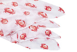 Gift Set: Pink Crab Baby Muslin Swaddle Blanket and Burp Cloth/Bib Combo by Little Hometown - Vysn