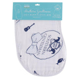 Gift Set: Southern Gentleman Baby Muslin Swaddle Blanket and Burp Cloth/Bib Combo by Little Hometown - Vysn