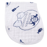 Gift Set: Southern Gentleman Baby Muslin Swaddle Blanket and Burp Cloth/Bib Combo by Little Hometown - Vysn