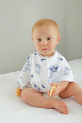 Gift Set: Southern Gentleman Baby Muslin Swaddle Blanket and Burp Cloth/Bib Combo by Little Hometown - Vysn