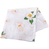 Gift Set: Southern Magnolia Baby Muslin Swaddle Blanket and Burp Cloth/Bib Combo by Little Hometown - Vysn