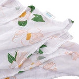 Gift Set: Southern Magnolia Baby Muslin Swaddle Blanket and Burp Cloth/Bib Combo by Little Hometown - Vysn