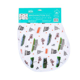 Gift Set: Washington D.C. Baby Muslin Swaddle Blanket and Burp Cloth/Bib Combo by Little Hometown - Vysn