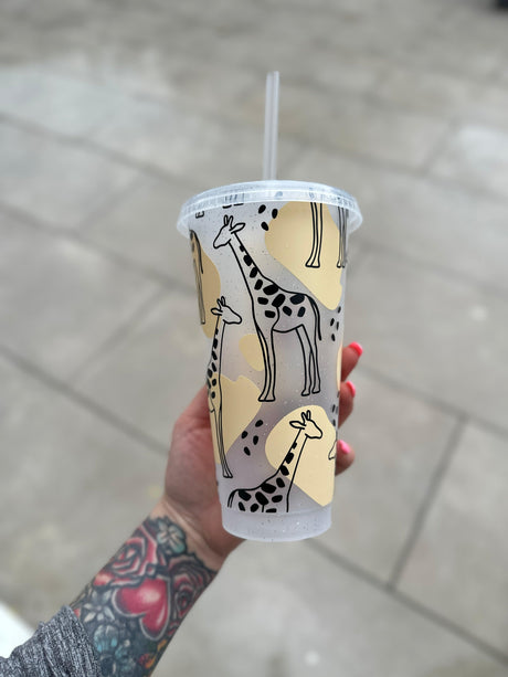 Giraffe Tumbler Venti Cold Cup 24oz - With Straw by WinsterCreations™ Official Store - Vysn