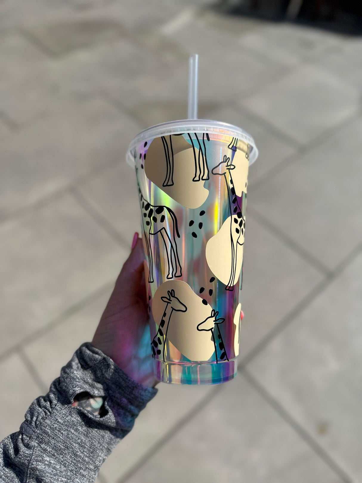 Giraffe Tumbler Venti Cold Cup 24oz - With Straw by WinsterCreations™ Official Store - Vysn